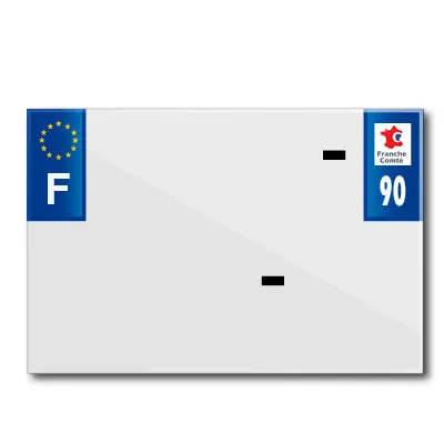 Bande plaque moto 210X145 pour PVC avec raison sociale dep. 90-EURO (vendu a l'unite)