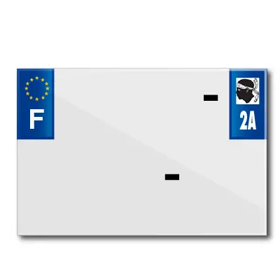 Bande plaque moto 210X145 pour PVC avec raison sociale dep.2A-EURO (vendu a l'unite)