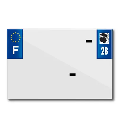 Bande plaque moto 210X145 pour PVC avec raison sociale dep.2B-EURO (vendu a l'unite)