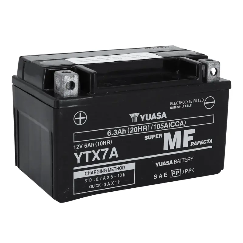 Батерия 12V 6 ah YTX7A Yuasa без поддръжка готова за употреба (дължина 150 x ширина 87 x височина 94 мм) (активирана в завод-фа)
