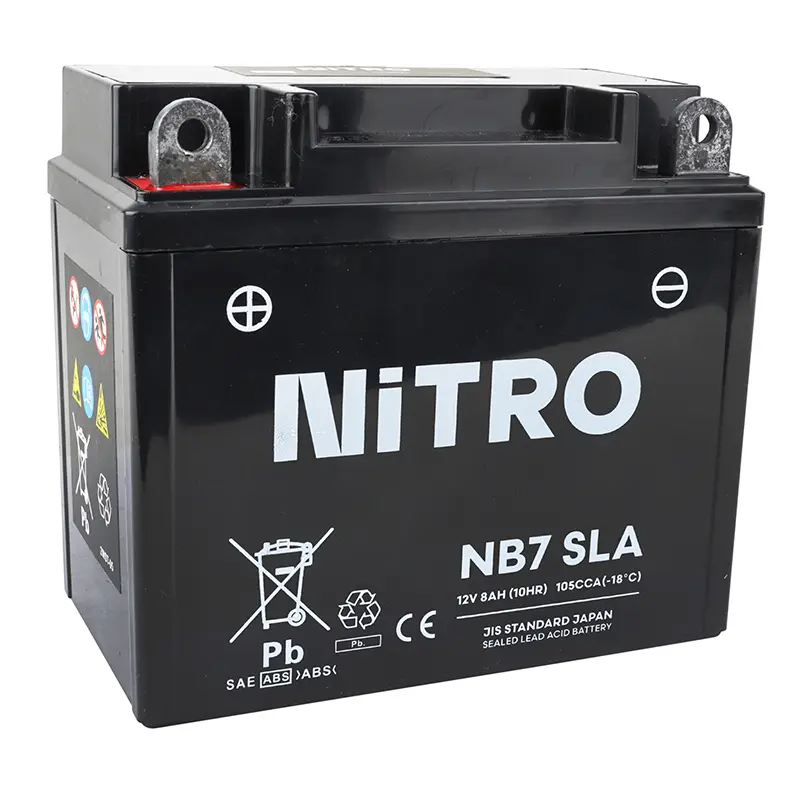 Batteria 12V 8 ah NB7 Nitro sla senza manutenzione pronta all'uso (lg135xl75xh133mm) (attivata in fabbrica-fa)