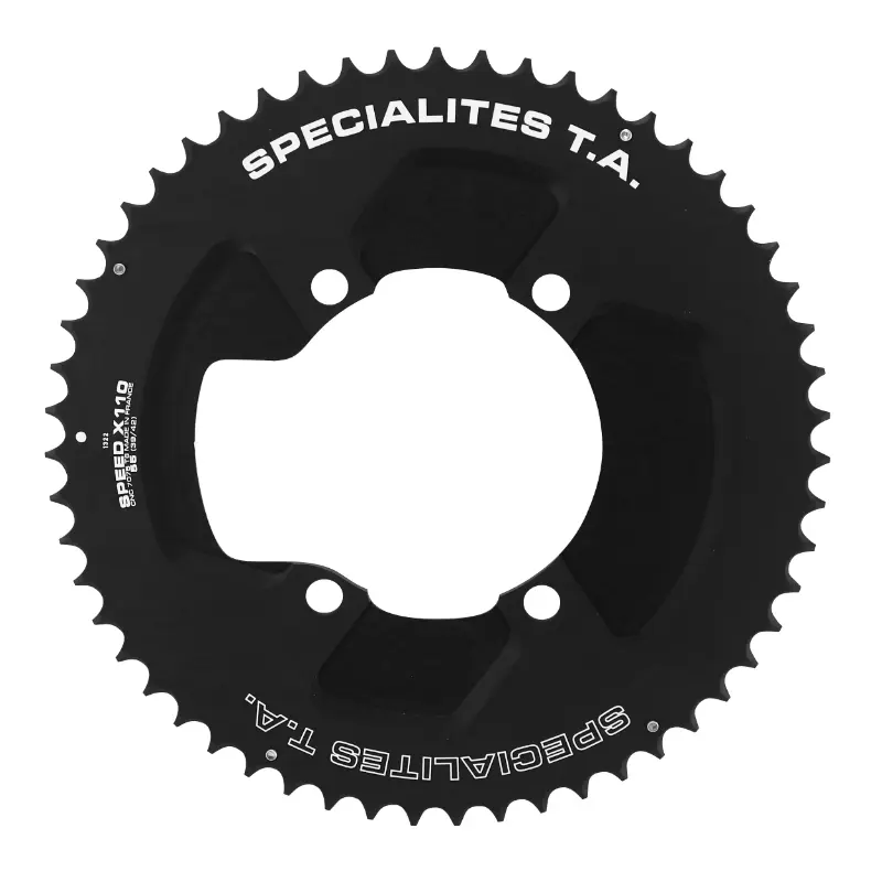Rennrad-Kettenblatt 4BRA d.110 für Shimano Ultegra R8000 - 6800 TA Speed 2-X110 (Aero) 55DTS Außen kompatibel 105 5800+R7000/Dura Ace 9000+9100 schwarz d.110 für Shimano Ultegra R8000 - 6800 TA Speed 2-X110 (Aero) 11V. (an entsprechendes Schraubenset denken)