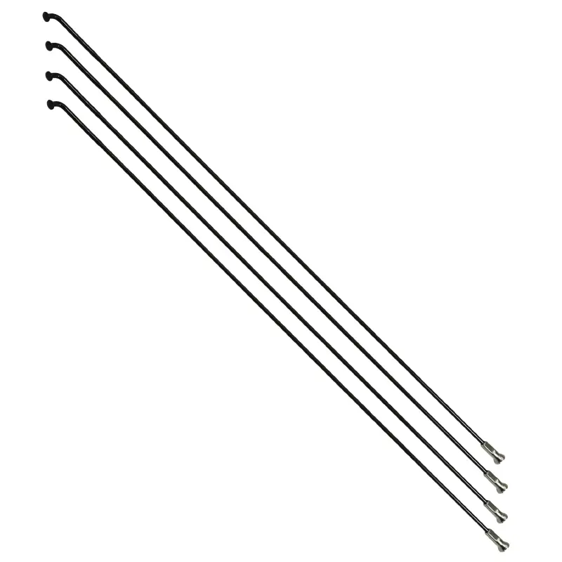Rayon renforcé inox noir 2,0 mm avec tête coudée 2,3 mm L 268 mm Sapim avec écrou (par 4)