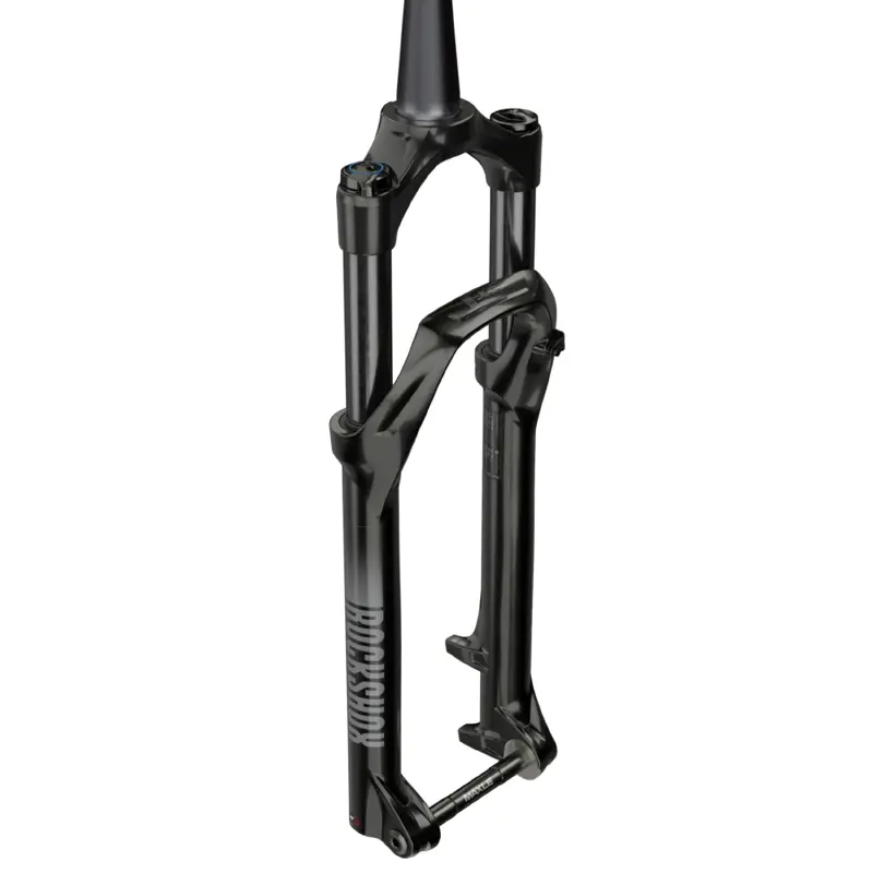 Fourche VTT 29 " Rockshox judy silver TK solo air noir pour frein a disque (cone 39.8MM en bas) pivot conique lisse 1"1-8-28,6 avec axe traversant boost 15X110 exterieur reglable-blocable deb. 120MM
