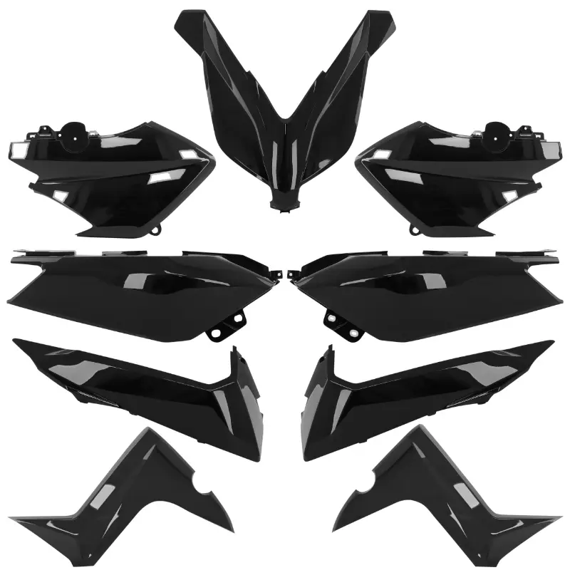 カウリング・フェアリング マキシスクーター ヤマハ XMAX 125-250-400 2014-2017 ブラックグロス 9ピースキット P2R