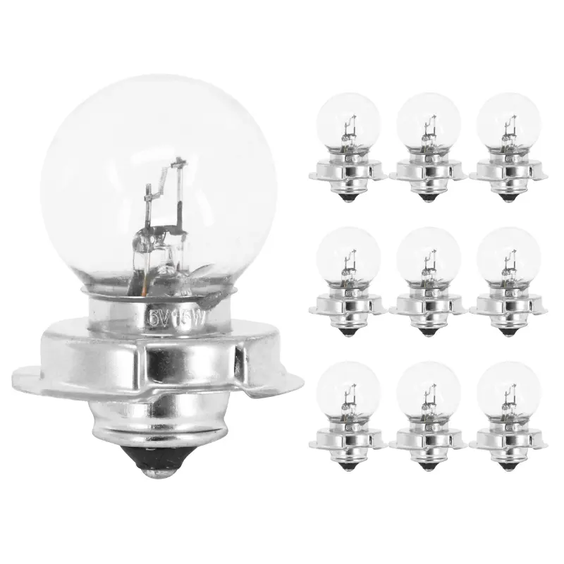 Ampoule-lampe standard 6V 15W culot P26S bulb G25.5 blanc (projecteur) (boite de 10) -P2R