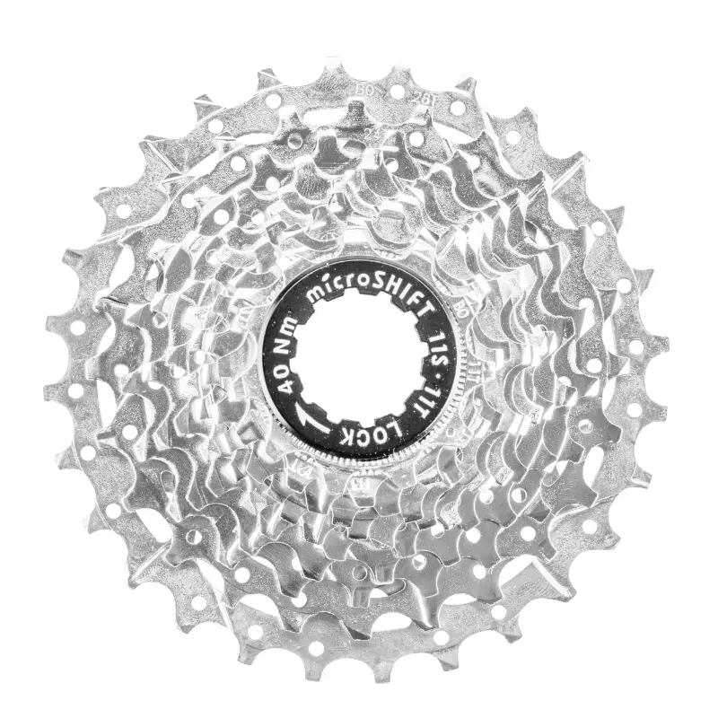 Cassette 11 vitesses Microshift 11-28 Shimano-Sram route argent