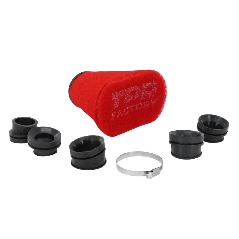 Filtre à air TOP PERFORMANCES mousse rouge TPR Factory Big diamètre 28-32-36-39-43 mm fixation droite