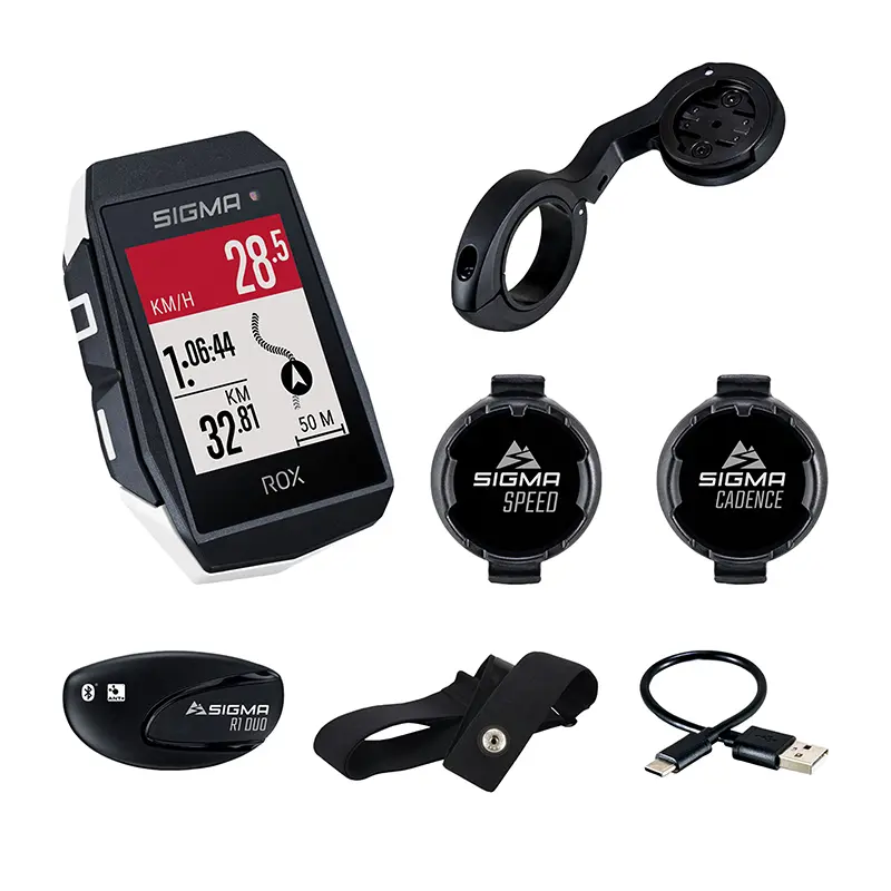심박수, 고도계, 캐던스 및 속도 센서 포함 시그마 ROX 11.1 Evo GPS 컴퓨터 화이트 — Sigma, 계기판