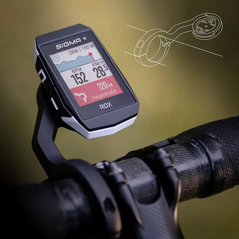 심박수, 고도계, 캐던스 및 속도 센서 포함 시그마 ROX 11.1 Evo GPS 컴퓨터 화이트 — 3번째 뷰