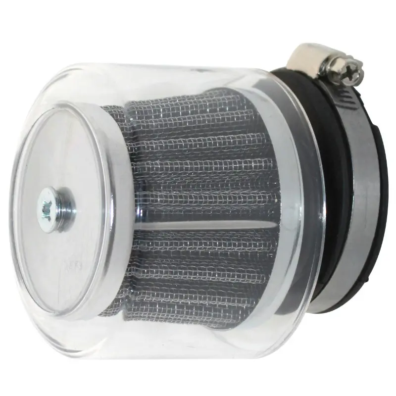 Luftfilter Replay SHA KN chrom mit transparentem Deckel für Vergaser SHA (Ø 70 mm - Länge 80 mm)