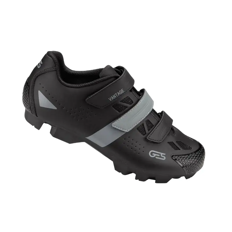 Cyklistická bota VTT Ges VANTAGE2 černo-šedá T43 zapínání 3 suché zipy kompatibilní SPD (pár)