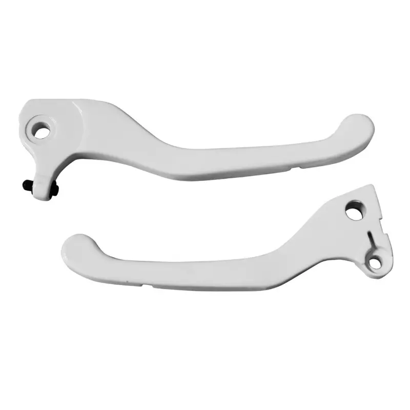 Levier de frein adaptable REPLAY MBK 50 Booster Rocket 1999-2003 / Yamaha 50 BWS Spy 1999-2003 blanc (paire)