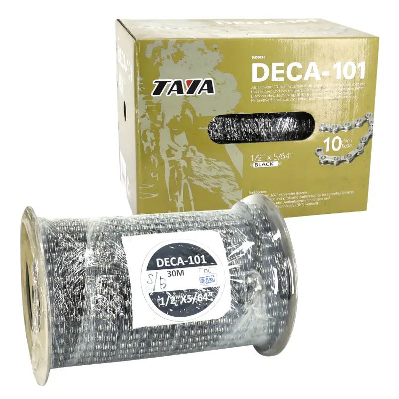 Chaîne vélo 10V route-VTT gris-noir rouleau de 30M (30 connecteurs) compatible Shimano et SRAM P2R
