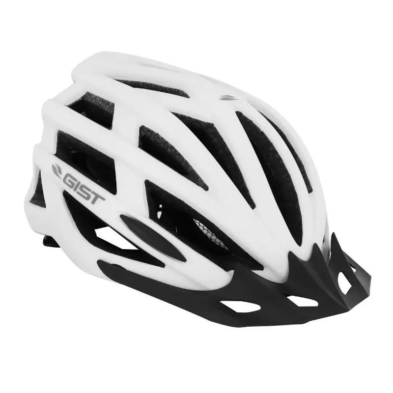 Fahrradhelm Erwachsene GIST E-Bike Planet One Plus Urban weiß matt 52-58 cm mit integrierter Beleuchtung
