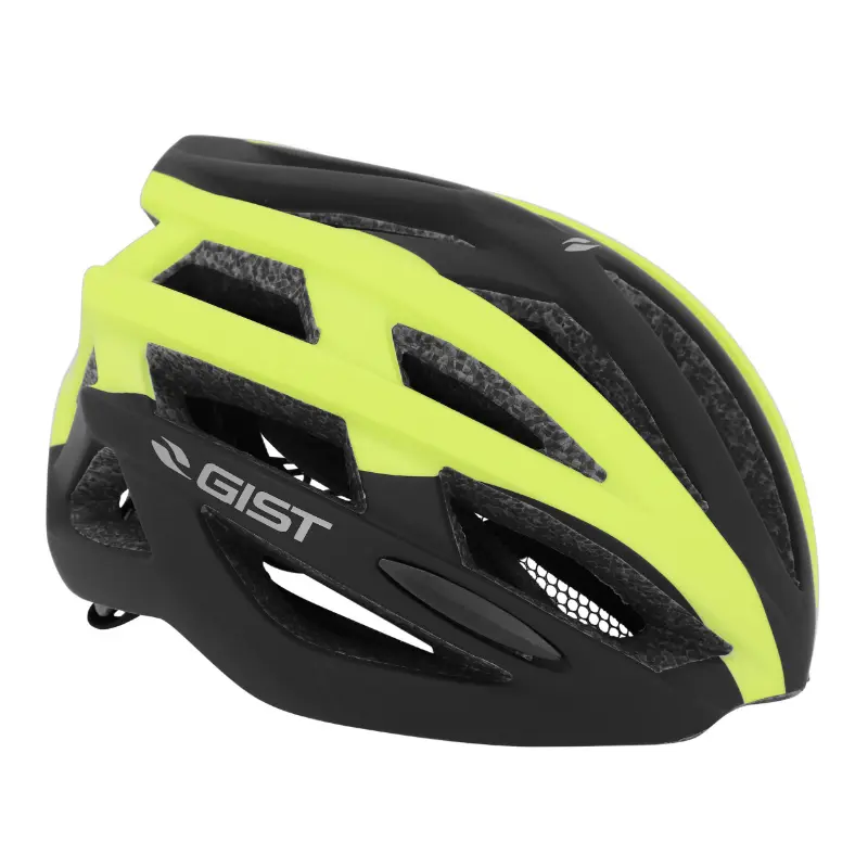 Wegfietsshelm Gist Planet mat zwart-geel in-mold 58-62 cm