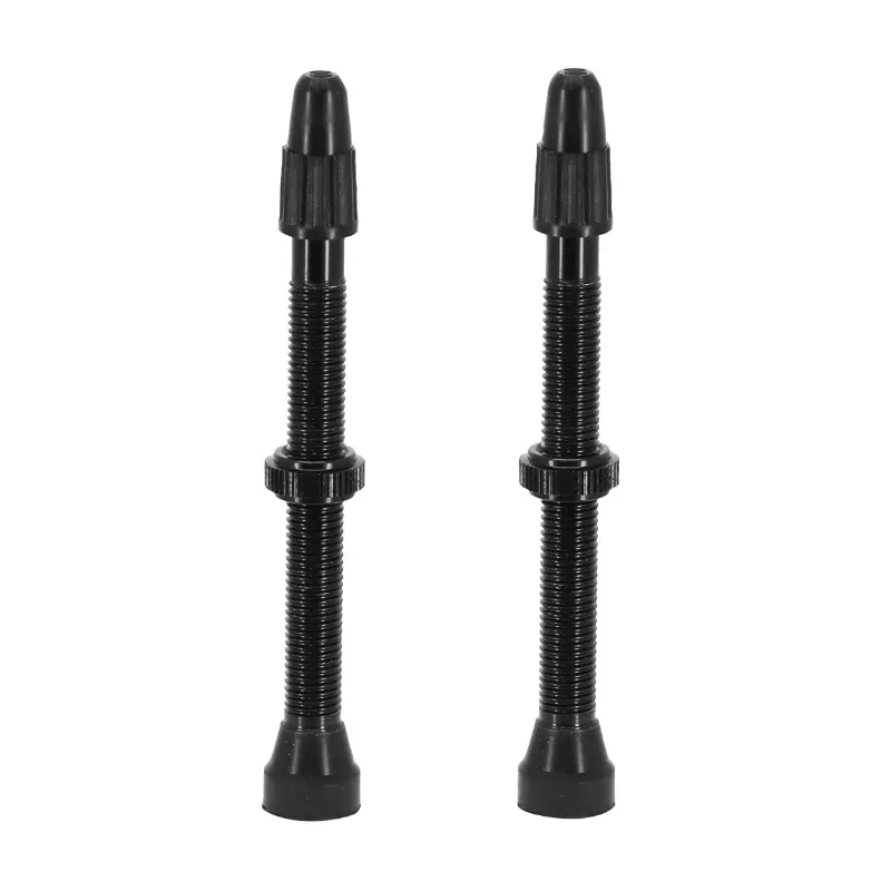 Tubeless-Ventil Presta Vittoria 60 mm Aluminium schwarz abnehmbare Mutter (Paar)