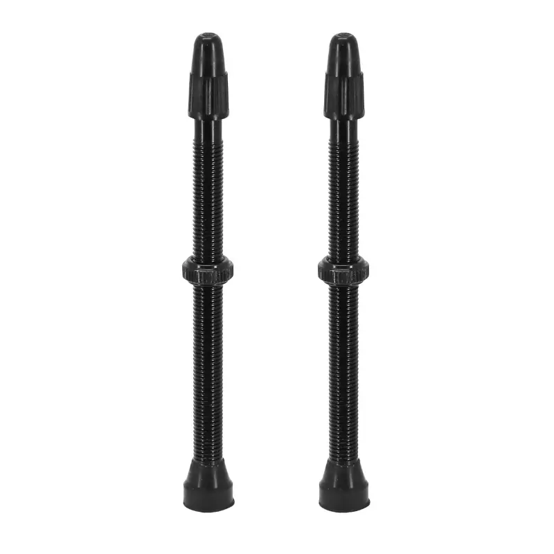 Valve de pneu tubeless Presta Vittoria 80 mm aluminium noir obus démontable (la paire)