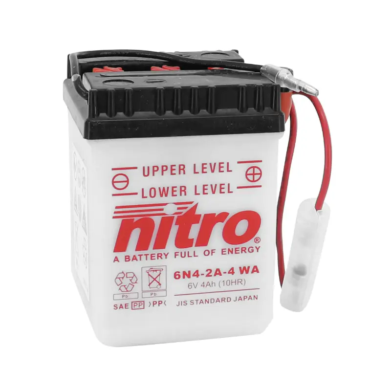 Batterie 6V 4 ah 6N4-2A-4 Nitro conventionnelle avec entretien (lg71xl71xh96mm)