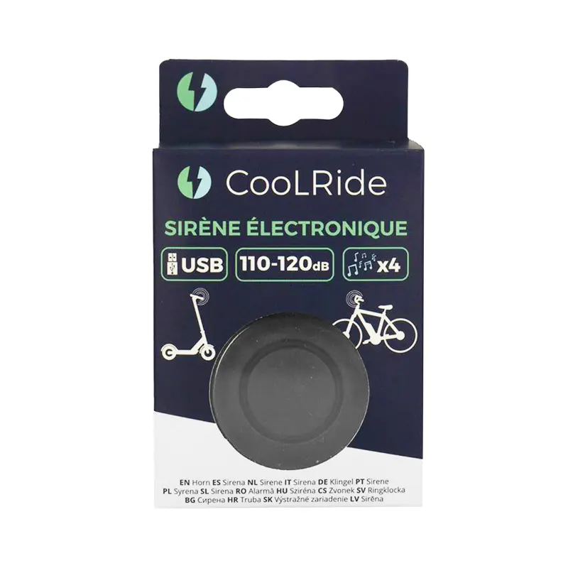 Fahrradklingel Warnsignal für E-Bike E-Scooter wiederaufladbar USB 4 Töne 110-120 dB Auswahl P2R — Ansicht 5