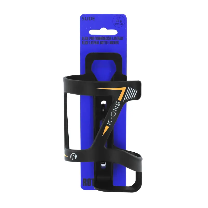 Flaschenträger Roto Composite Slide K-One schwarz orange Design seitlicher Auslass für E-Bike — Ansicht 3