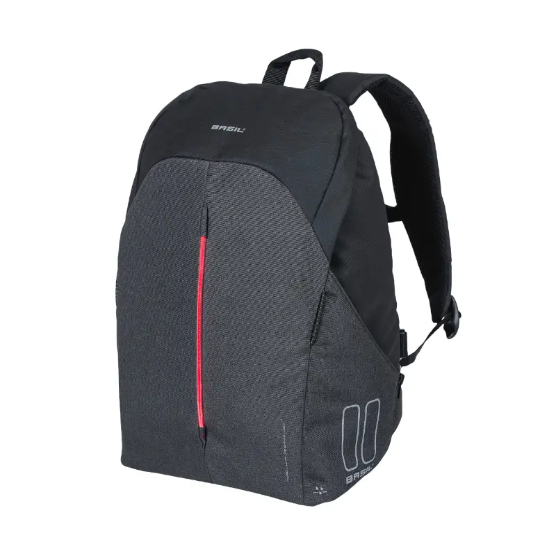 Sacoche arrière sac à dos vélo latérale Basil B-Safe Nordlicht gris graphite 13L waterproof avec éclairage LED intégré