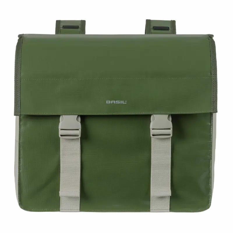 Doppelte Fahrrad-Gepäcktasche Basil urban load wasserdicht grün - sand 48-53L (41X18X46CM) waterproof — Ansicht 2