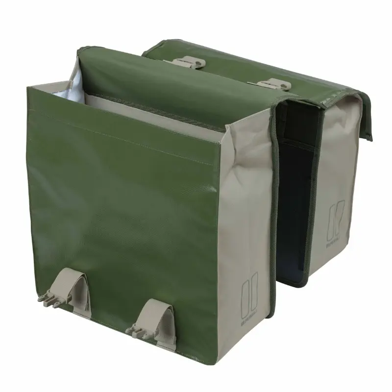 Doppelte Fahrrad-Gepäcktasche Basil urban load wasserdicht grün - sand 48-53L (41X18X46CM) waterproof — Ansicht 5