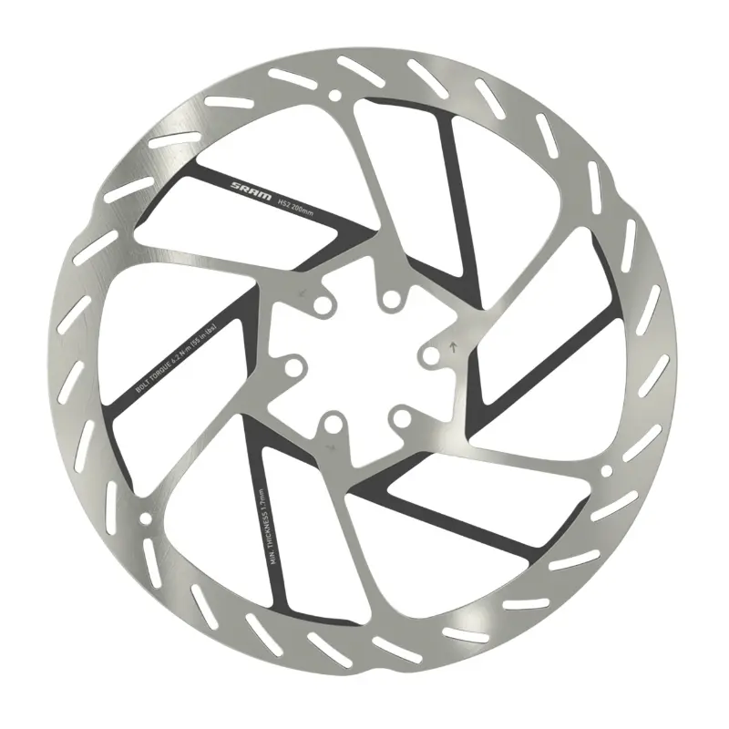 Disque de frein VTT SRAM HS2 200 mm 6 trous argent bord arrondi