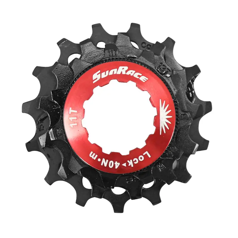 Kit 3 pignons Sunrace pour cassette 12V 11-13-15 noir avec écrou de blocage