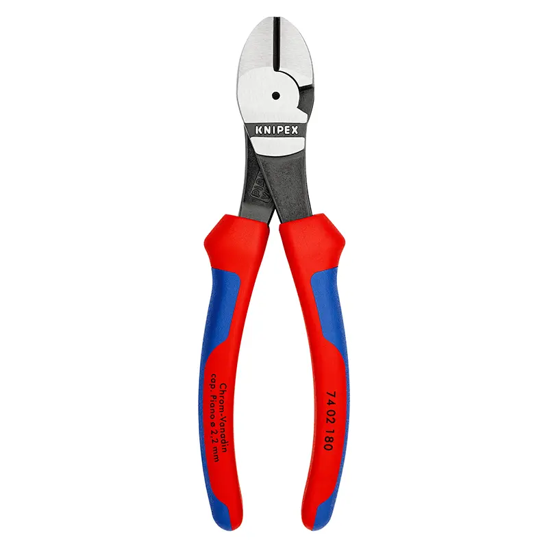 Alicate cortador pro Knipex robusto 180MM cinza anti-ferrugem para espessura de material de 2,2 a 3,8MM com pega ergonómica (74 02 180) -made in germany