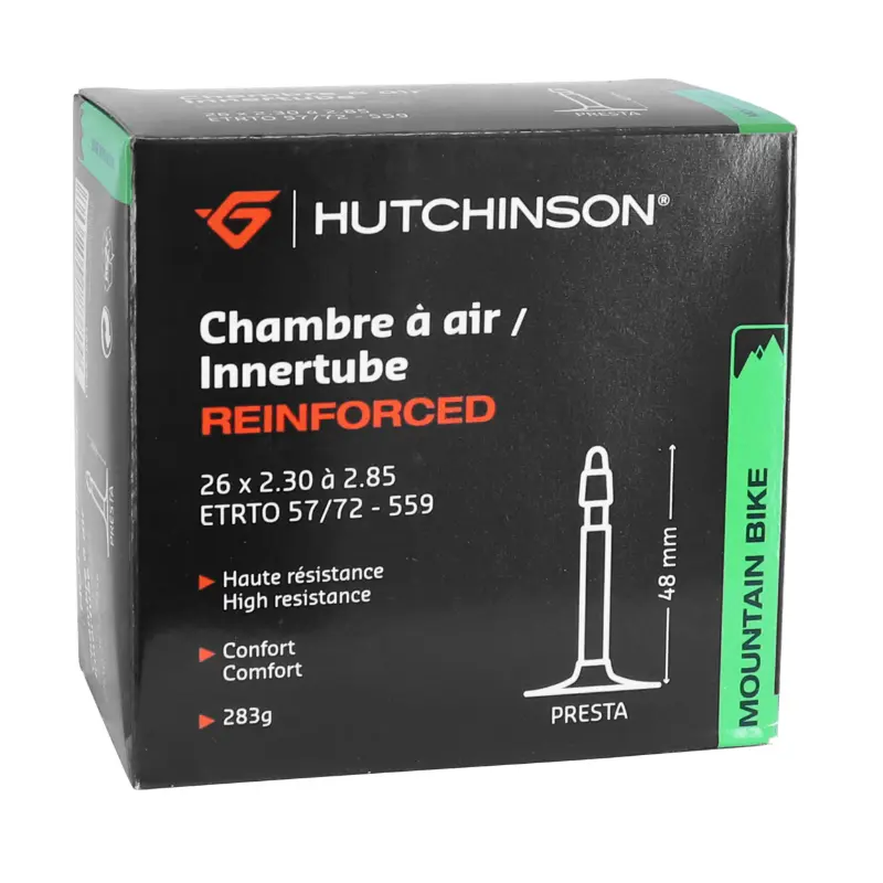 Chambre à air vélo 26 x 2.30-2.85 Hutchinson renforcée Koloss valve Presta 48 mm