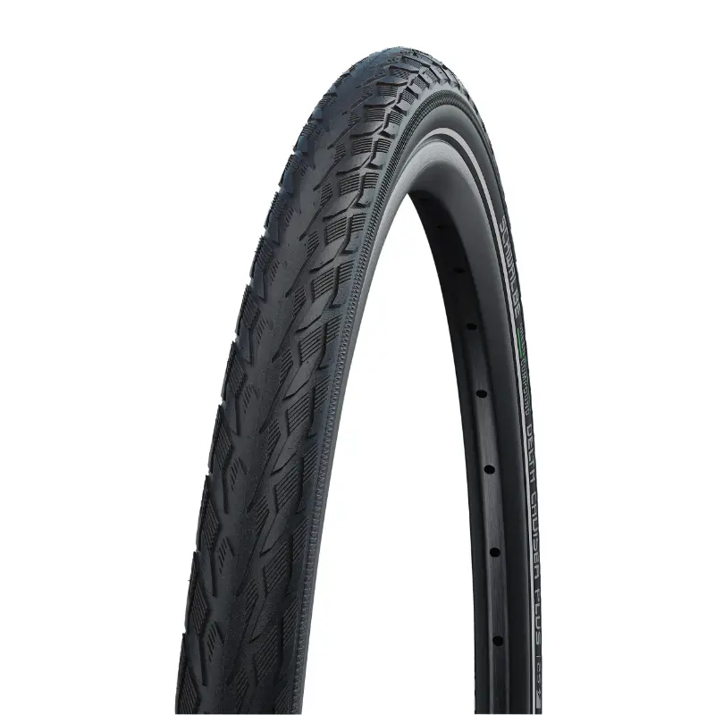 Pneu VTC Schwalbe Delta Cruiser Plus 700 x 38 noir renfort Green Guard flanc réflex TR