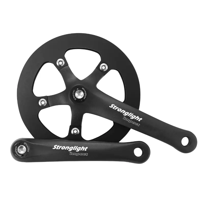 Pédalier city Stronglight 8V impact s noir 170 mm 42 dts avec carter pour chaîne 7-8-9V axe carré 118 mm