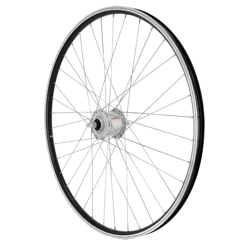 Roue VTC 700 x 35 - 28" ER10 noir avant moyeu écrou Shimano argent dynamo 6V 3W jante 19C