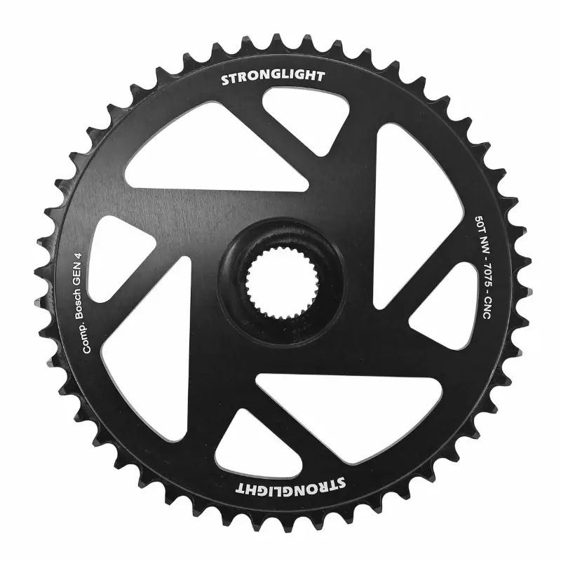 VAE tiesioginio tvirtinimo grandinės ratukas Stronglight -4- 50DTS mono juodas alu 7075 Narrow Wide