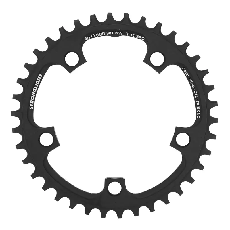 Plateau gravel 5BRA d.110 pour sram Stronglight CT2 38DTS mono noir compatible red-force-rival 11V. narrow wide