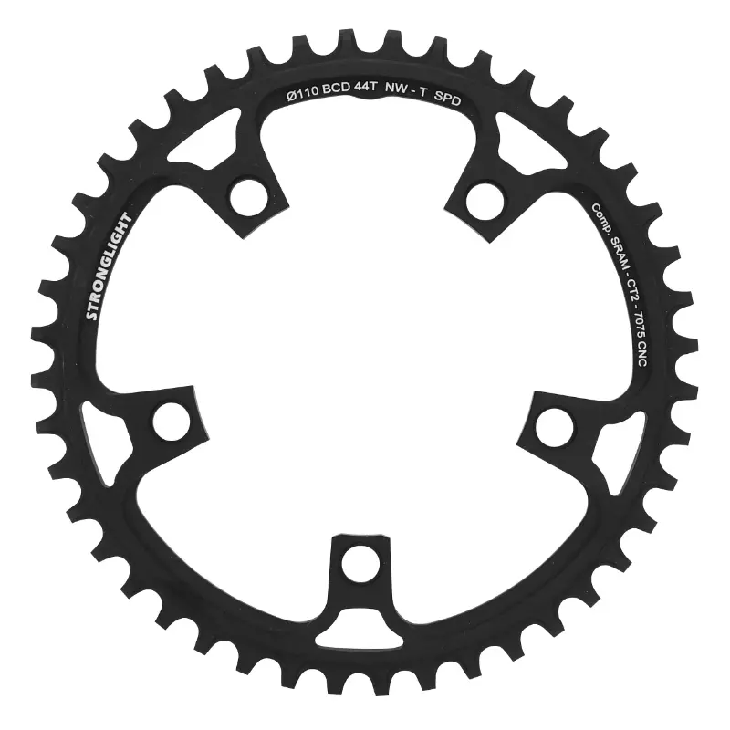 Gravel-Kettenblatt Stronglight 5BRA 110 mm SRAM 44 Zähne mono schwarz