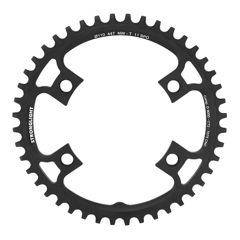 Gravel-Kettenblatt 4BRA d.110 für Shimano Ultegra 6800 Stronglight CT2 44Z Mono schwarz kompatibel Dura-Ace 9000 - 105 5800 11-Gang Narrow Wide