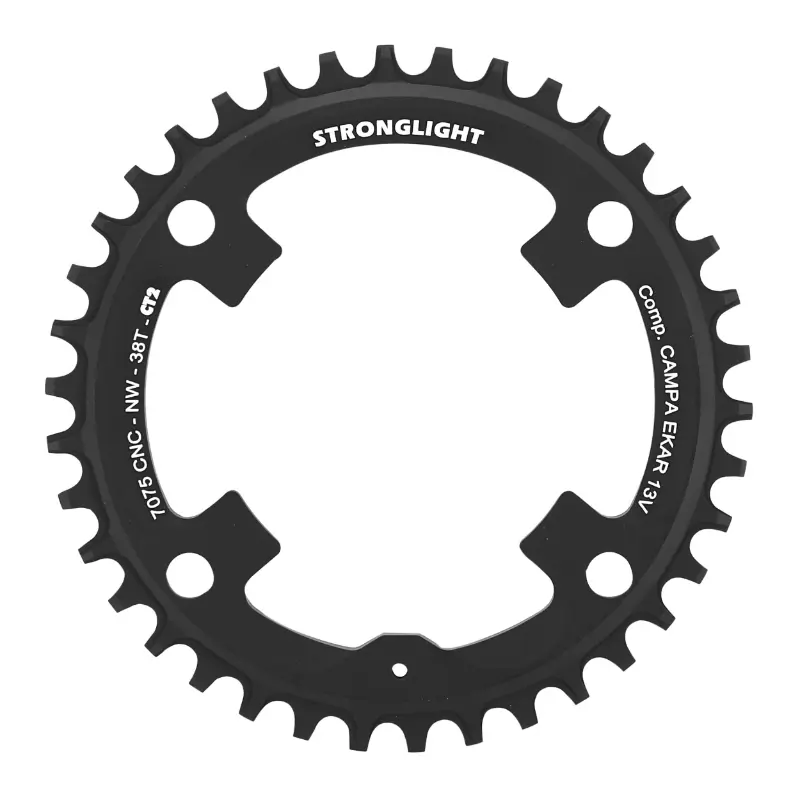Gravel-Kettenblatt 4BRA d.123 für Campagnolo EKAR Stronglight CT2 38DTS Mono Schwarz 13Z. Narrow Wide