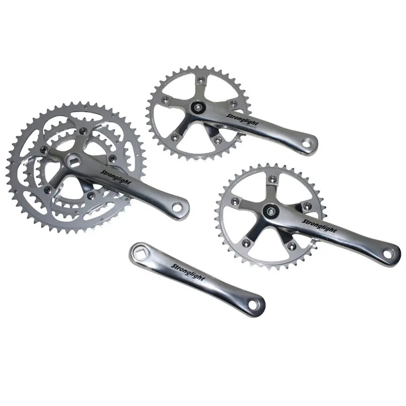 Rennrad-Kurbelgarnitur Stronglight 9-10V. Impact Tandem silber 170MM 51-39-30 (Set vorne + hinten) (Vierkantachse 115MM)