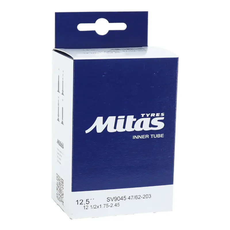 Chambre à air vélo 12" 1/2 x 2 1/4 Rubena valve standard coudée 90° et 45° (47-62x203)