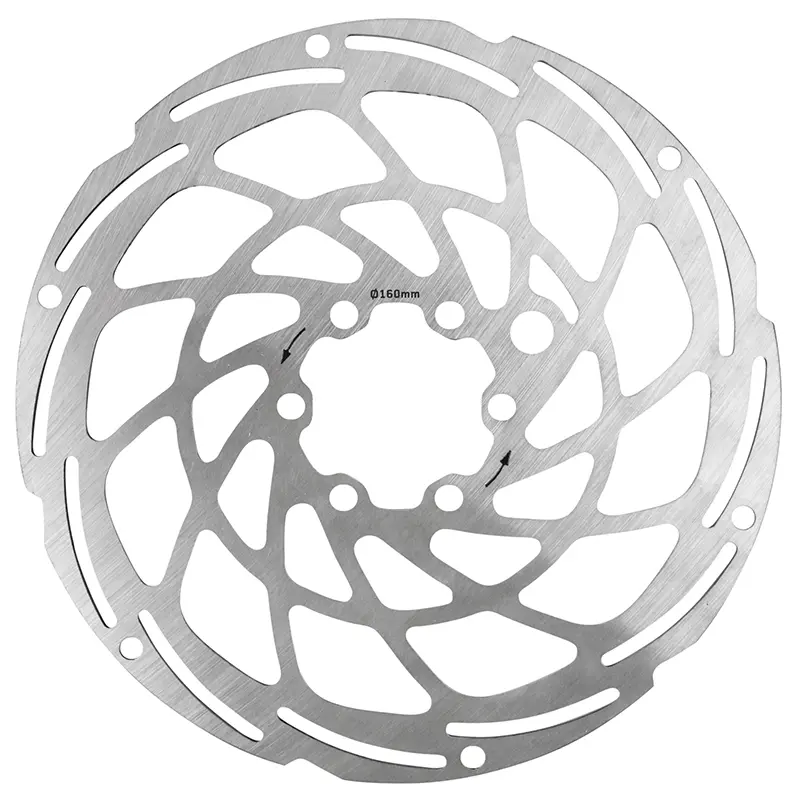 Disque de frein VTT 6 trous Newton brakco compatible shimano et autres 160 MM argent pour vae - e-bike avec renfort supplementaire de 2MM + 6 vis