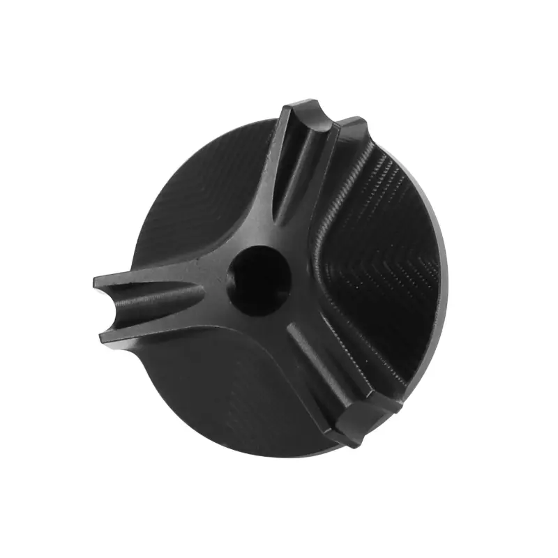 Tapón de llenado de aceite AVOC aluminio CNC anodizado negro Yamaha MT-07 700 — vista 3