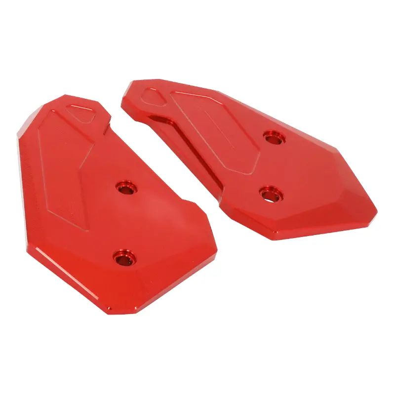 AVOC CNC-gefräste, anodisierte rote Fußrasten-Plattenschutz-Platte Yamaha MT-07 700 2014+ (Paar)