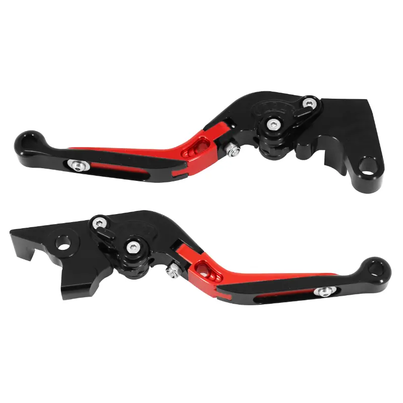 Levier de frein-embrayage réglable rétractable AVOC Yamaha MT-07 700 2014-2018 rouge anodisé CNC (paire)