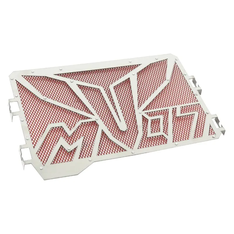 Radiatorrooster Avoc Yamaha MT-07 700 2014+ roestvrijstaal rood motief
