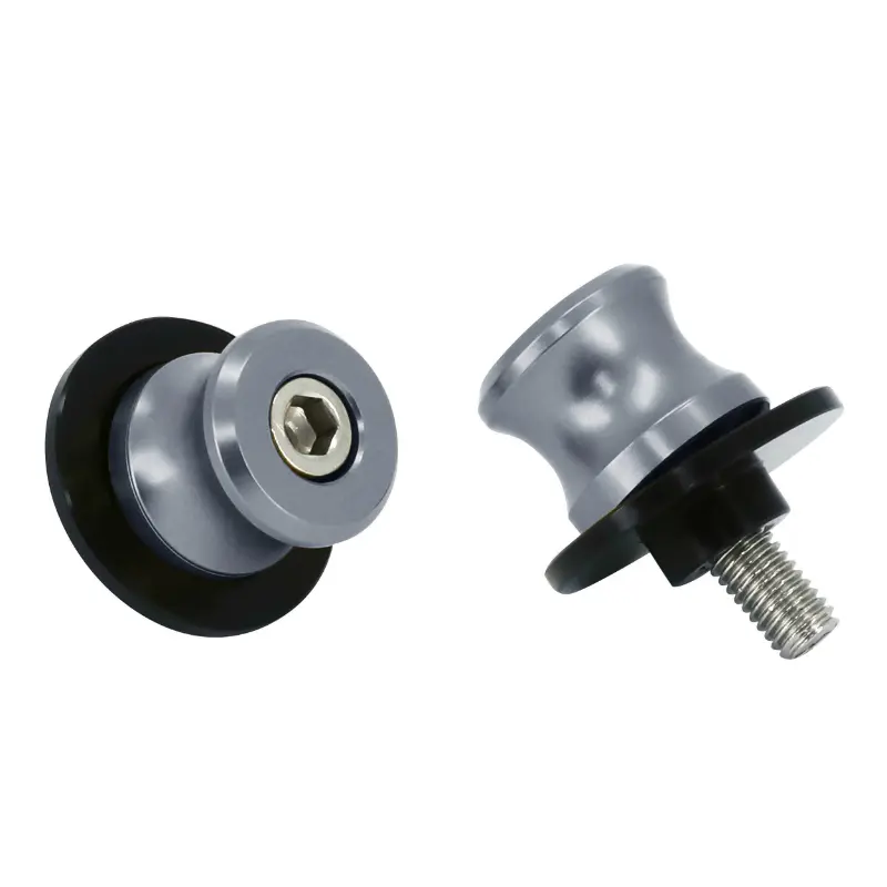 Diabolo moto M8 aluminium anodisé titane AVOC (paire)