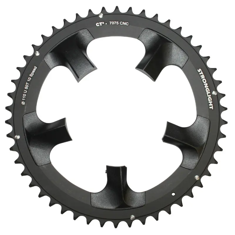 ロードチェーンリング 5BRA d.110 SHIMANO ULTEGRA 6750 STRONGLIGHT 50DTS 外側 ブラック CT2 10速用