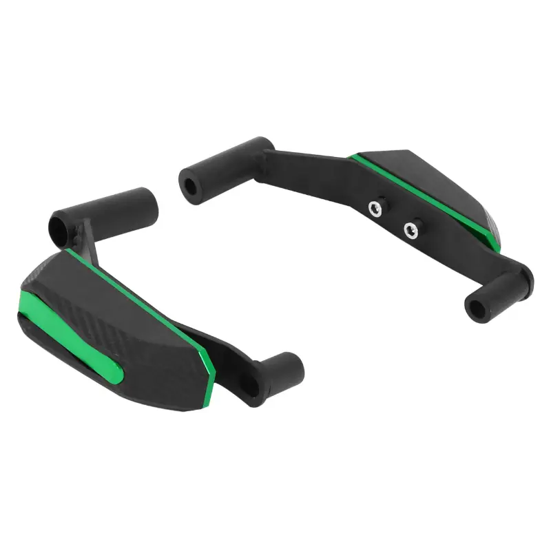 Tampon de protection moto AVOC Kawasaki Z900 alu CNC anodisé carbone noir-vert Ø 10 mm (paire)